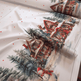 Tessuto per Tovaglie con abbassamento H 160 cm - CHALET INGLESE/POIS ROSSI