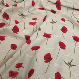 Cotone Fondo Grezzo H 280 cm - PAPAVERI E SCRITTE
