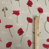 Cotone Fondo Grezzo H 280 cm - PAPAVERI E SCRITTE