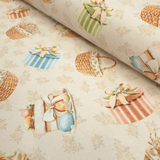 Fonds numérique Cotton Panama H 160 cm - PANIERS/BRANCHES DE PÂQUES