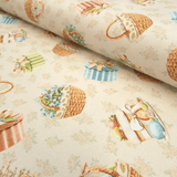 Fonds numérique Cotton Panama H 160 cm - PANIERS/BRANCHES DE PÂQUES