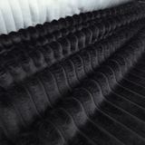 Ecopelliccia a coste H 140 cm - NERO