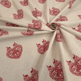 Cotone Fondo Grezzo H 155 cm - CUORI TIROLESI ROSSI