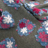 Lana Cotta H 160 cm - FIORI ROSA/GRIGIO