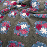 Lana Cotta H 160 cm - FIORI ROSA/GRIGIO