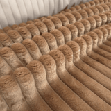 Ecopelliccia a coste H 140 cm - NOCCIOLA