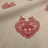 Cotone Fondo Grezzo H 155 cm - CUORI TIROLESI ROSSI