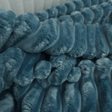 Ecopelliccia a coste H 140 cm - PETROLIO