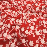 Lana Cotta H 160 cm - FIORELLINI E RAMI BIANCHI/ROSSO