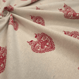Cotone Fondo Grezzo H 155 cm - CUORI TIROLESI ROSSI