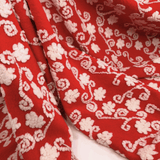 Lana Cotta H 160 cm - FIORELLINI E RAMI BIANCHI/ROSSO