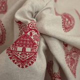 Cotone Fondo Grezzo H 155 cm - CUORI TIROLESI ROSSI