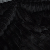 Ecopelliccia a coste H 140 cm - NERO