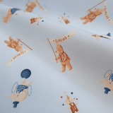 Piquet millerighe con stampa digitale H 150 cm - CIRCUS/AZZURRO