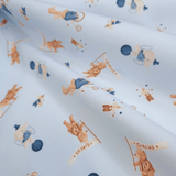 Piquet millerighe con stampa digitale H 150 cm - CIRCUS/AZZURRO