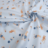 Piquet millerighe con stampa digitale H 150 cm - CIRCUS/AZZURRO