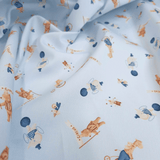 Piquet millerighe con stampa digitale H 150 cm - CIRCUS/AZZURRO