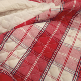 Trapuntato double face H 140 cm - QUADRO ROSSO/BLU