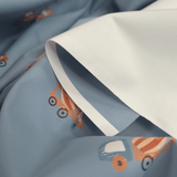 Tessuto Impermeabile H 145 cm - BABY TRUCKS CARTA DA ZUCCHERO CHIARO
