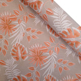 Jacquard-Möbelstoff H 140 cm – LACHS/BEIGE BLÄTTER