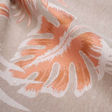 Jacquard-Möbelstoff H 140 cm – LACHS/BEIGE BLÄTTER