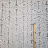 Tessuto Arredo Jacquard H 140 cm - ANCORE E TIMONI/GRIGIO