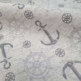 Tessuto Arredo Jacquard H 140 cm - ANCORE E TIMONI/GRIGIO