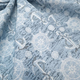 Tessuto Arredo Jacquard H 140 cm - ANCORE E TIMONI/AZZURRO