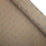 Jacquard-Möbelstoff H 140 cm – BLAU/HASELNUSSGESTREIFTE STERNE