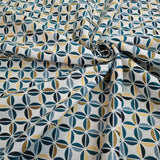 Jacquard-Möbelstoff H 140 cm – BLÄTTER UND Tupfen/SENF- UND ZUCKERPAPIER