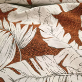 Tessuto Arredo Jacquard H 140 cm - FOGLIE FONDO RUGGINE
