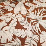 Tessuto Arredo Jacquard H 140 cm - FOGLIE FONDO RUGGINE