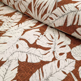 Tessuto Arredo Jacquard H 140 cm - FOGLIE FONDO RUGGINE