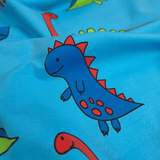 Jersey di Cotone H 150 cm - DINOSAURI/AZZURRO