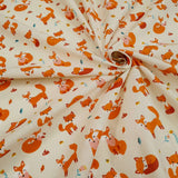 Tessuto Cotone H 145 cm - VOLPINE/PANNA