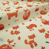 Tessuto Cotone H 145 cm - VOLPINE/PANNA