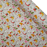 Cretonne Leggero H 160 cm - BIMBA IN GIARDINO TRA FIORI E GATTI