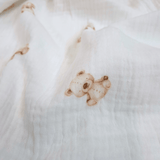 Mussola di Cotone Doppia Garza H 140 cm - ORSETTI/LATTE