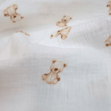 Mussola di Cotone Doppia Garza H 140 cm - ORSETTI/LATTE