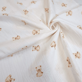 Mussola di Cotone Doppia Garza H 140 cm - ORSETTI/LATTE