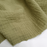 Mussola di Cotone Doppia Garza H 140 cm - PLUMETIS VERDE OLIVA