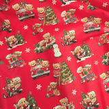 Cotone Natale H 140 cm - ORSETTI IN FESTA/ROSSO