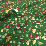 Cotone Natale H 140 cm - DECORI E FIOCCHI DI NEVE/VERDE