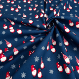 Cotone Natale H 140 cm - GNOMI E NEVE/BLU