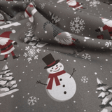 Cotone Fondo Panama Digital H 280 cm - NATALE TRA LA NEVE/GRIGIO