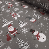 Cotone Fondo Panama Digital H 280 cm - NATALE TRA LA NEVE/GRIGIO