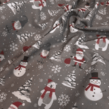 Cotone Fondo Panama Digital H 280 cm - NATALE TRA LA NEVE/GRIGIO