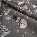 Cotone Fondo Panama Digital H 280 cm - NATALE TRA LA NEVE/GRIGIO