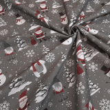 Cotone Fondo Panama Digital H 280 cm - NATALE TRA LA NEVE/GRIGIO