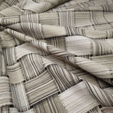 Cotone misto lino fondo grezzo H 280 cm - GEOMETRICO GRIGIO/TORTORA